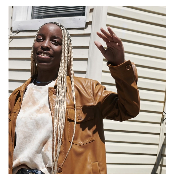 Vegan Leather Chore Jacket - Picture 3 of 9